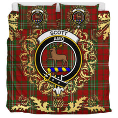 Scott 01 Tartan Crest Bedding Set - Golden Thistle Style
