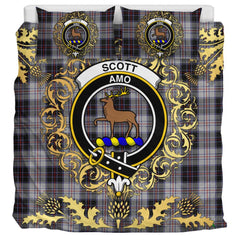 Scott 02 Tartan Crest Bedding Set - Golden Thistle Style