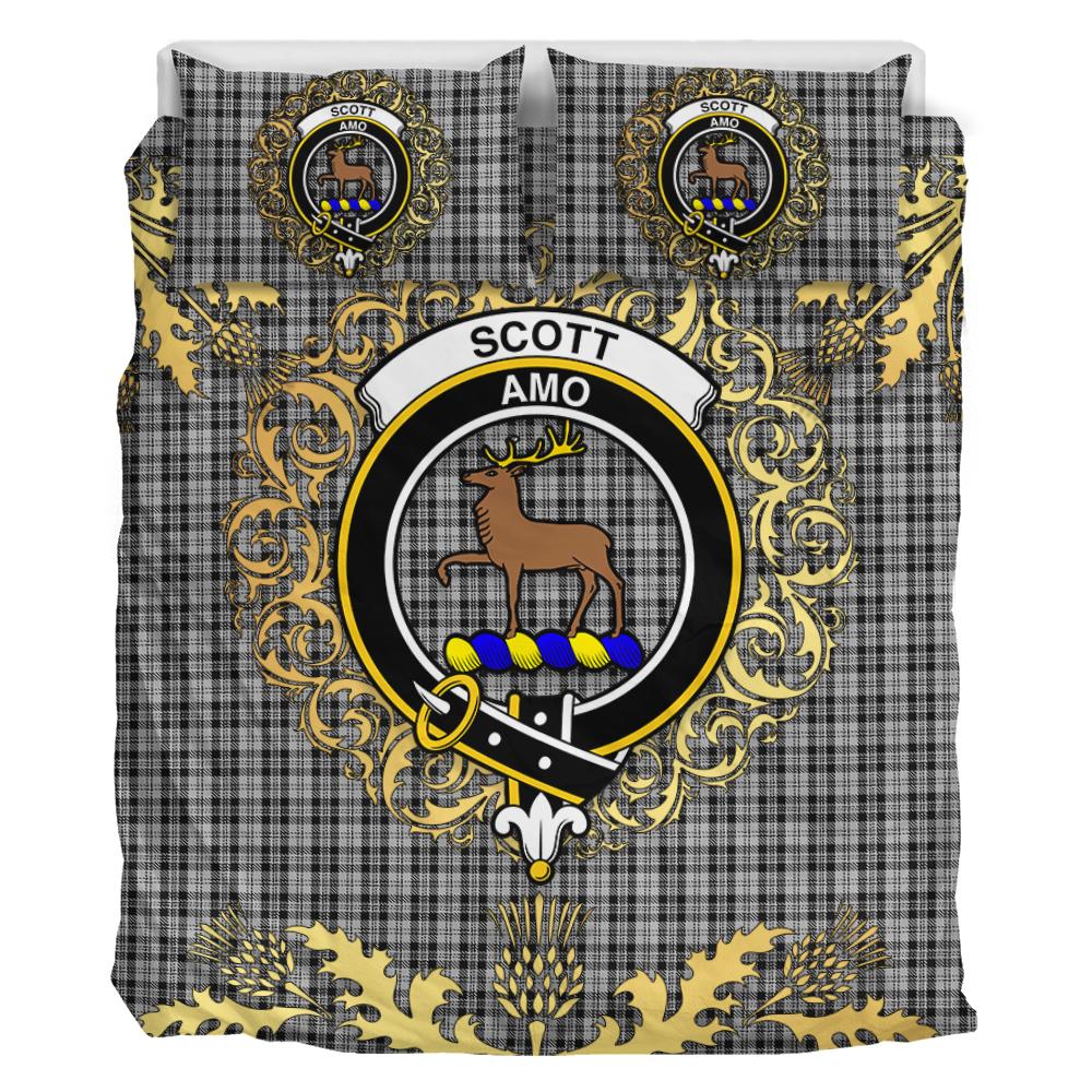 Scott 03 Tartan Crest Bedding Set - Golden Thistle Style