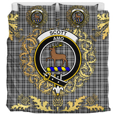Scott 03 Tartan Crest Bedding Set - Golden Thistle Style