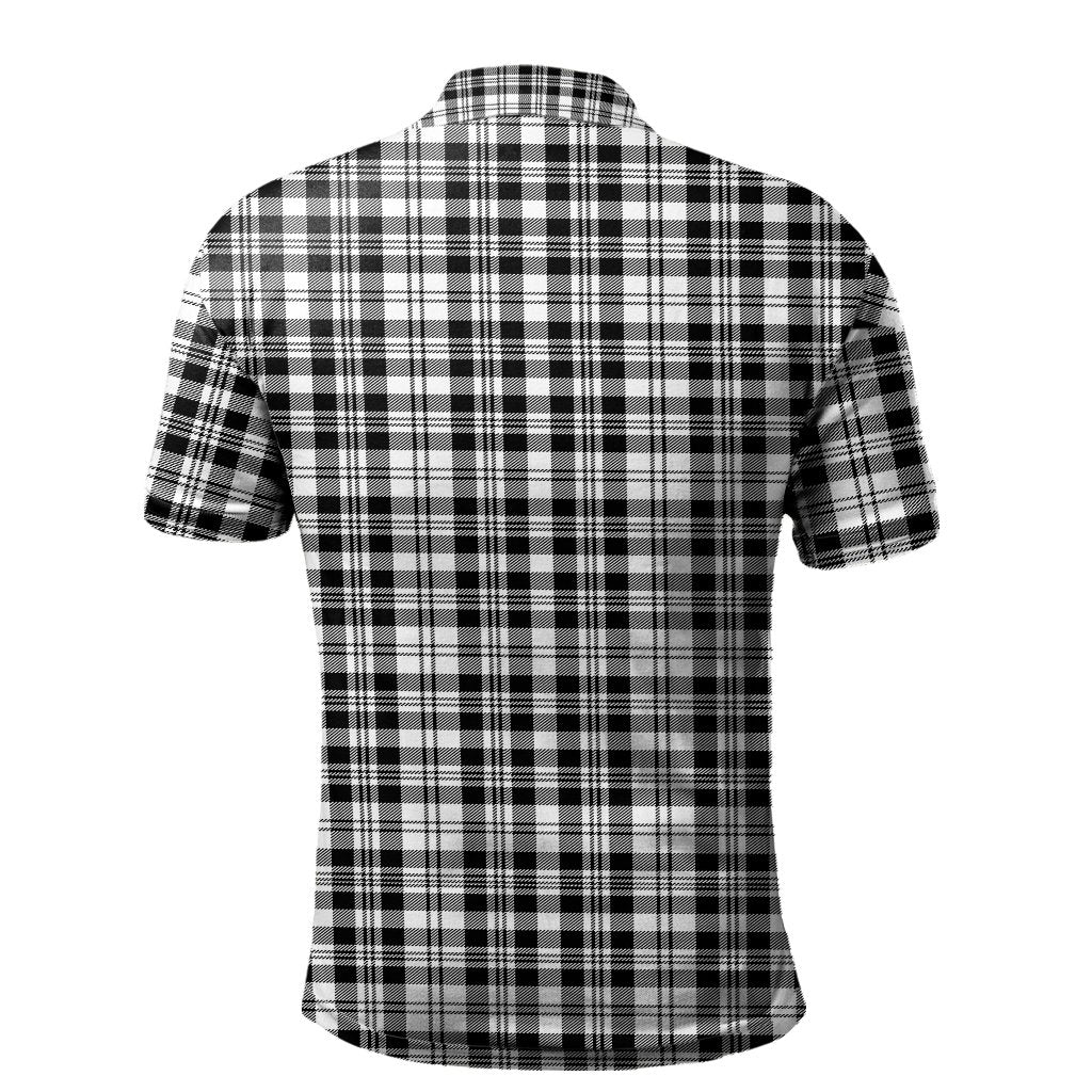 Scott Black White Modern Tartan Polo Shirt