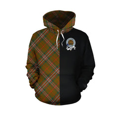 Scott Brown Modern Tartan Hoodie Half of Me - Cross Style