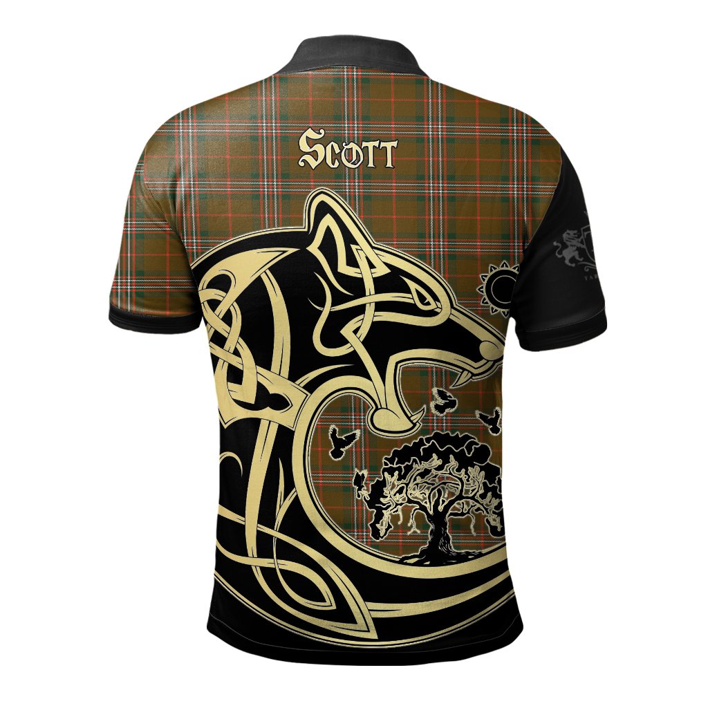 Scott Brown Modern Tartan Polo Shirt Viking Wolf
