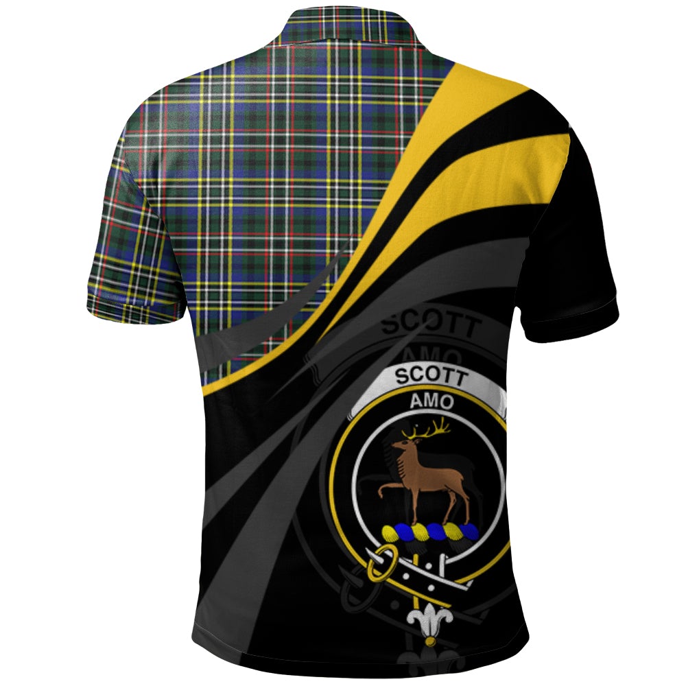 Scott Green Modern Tartan Polo Shirt - Royal Coat Of Arms Style