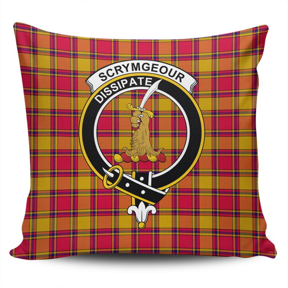 Scottish Scrymgeour Tartan Crest Pillow Cover - Tartan Cushion Cover