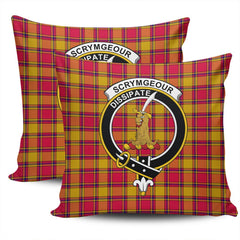 Scottish Scrymgeour Tartan Crest Pillow Cover - Tartan Cushion Cover