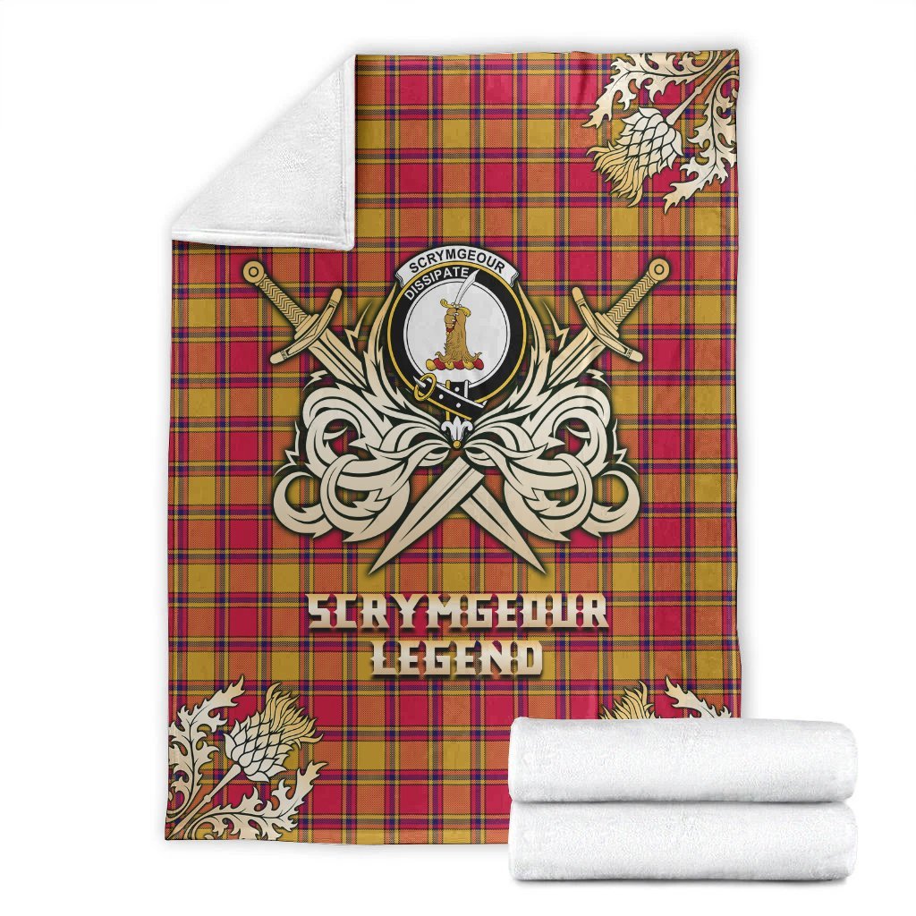 Scrymgeour Tartan Gold Courage Symbol Blanket