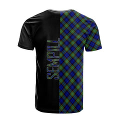 Sempill Modern Tartan T-Shirt Half of Me - Cross Style