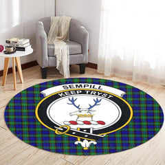 Sempill Modern Tartan Crest Round Rug