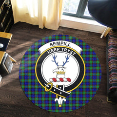 Sempill Modern Tartan Crest Round Rug