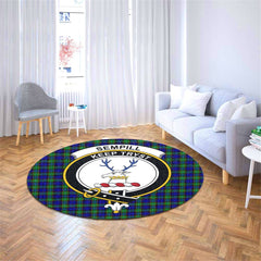 Sempill Modern Tartan Crest Round Rug