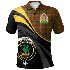 Seton Hunting Modern Tartan Polo Shirt - Royal Coat Of Arms Style