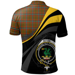 Seton Hunting Modern Tartan Polo Shirt - Royal Coat Of Arms Style