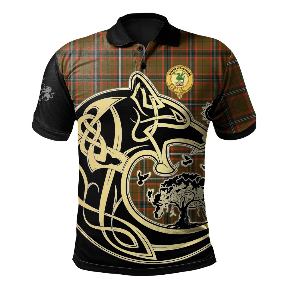 Seton Hunting Modern Tartan Polo Shirt Viking Wolf