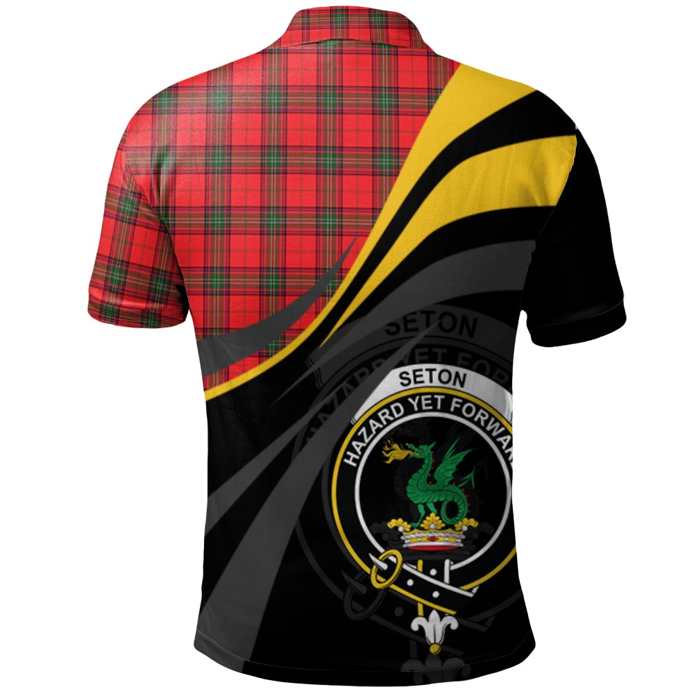 Seton Modern Tartan Polo Shirt - Royal Coat Of Arms Style