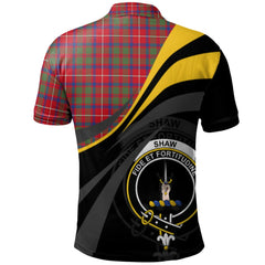 Shaw Red Modern Tartan Polo Shirt - Royal Coat Of Arms Style