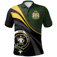Shaw of Tordarroch Green Hunting Tartan Polo Shirt - Royal Coat Of Arms Style