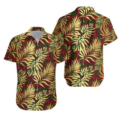 Shaw of Tordarroch Red Dress Tartan Vintage Leaves Hawaiian Shirt