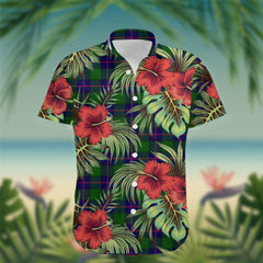 Shaw (of Tordarroch) Tartan Hawaiian Shirt Hibiscus, Coconut, Parrot, Pineapple - Tropical Garden Shirt