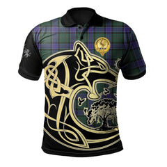 Sinclair Hunting Modern Tartan Polo Shirt Viking Wolf