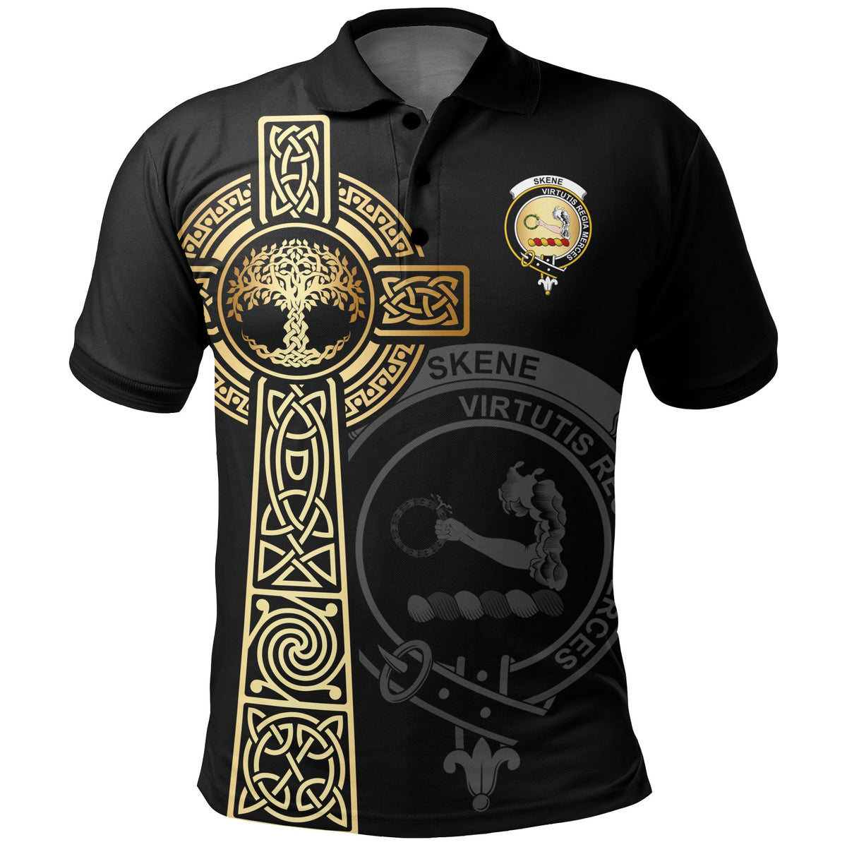 Skene Clan Unisex Polo Shirt - Celtic Tree Of Life