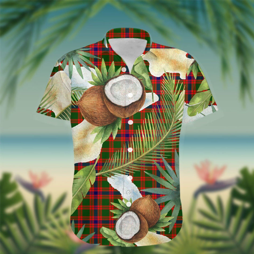 Skene Tartan Hawaiian Shirt Hibiscus, Coconut, Parrot, Pineapple - Tropical Garden Shirt