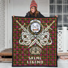 Skene Modern Tartan Crest Legend Gold Royal Premium Quilt