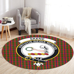 Skene Modern Tartan Crest Round Rug