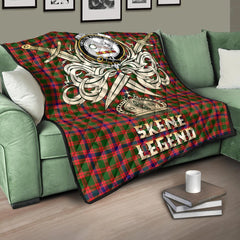 Skene Modern Tartan Crest Legend Gold Royal Premium Quilt