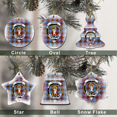 Skirving Tartan Christmas Ceramic Ornament - Snow Style