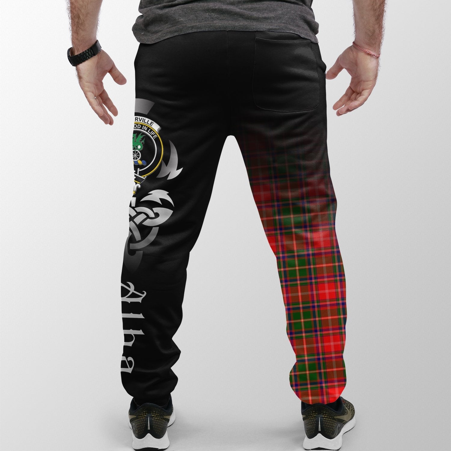 Somerville Modern Tartan Crest Jogger Sweatpants - Alba Celtic Style