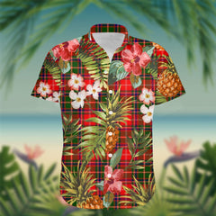 Somerville Tartan Hawaiian Shirt Hibiscus, Coconut, Parrot, Pineapple - Tropical Garden Shirt