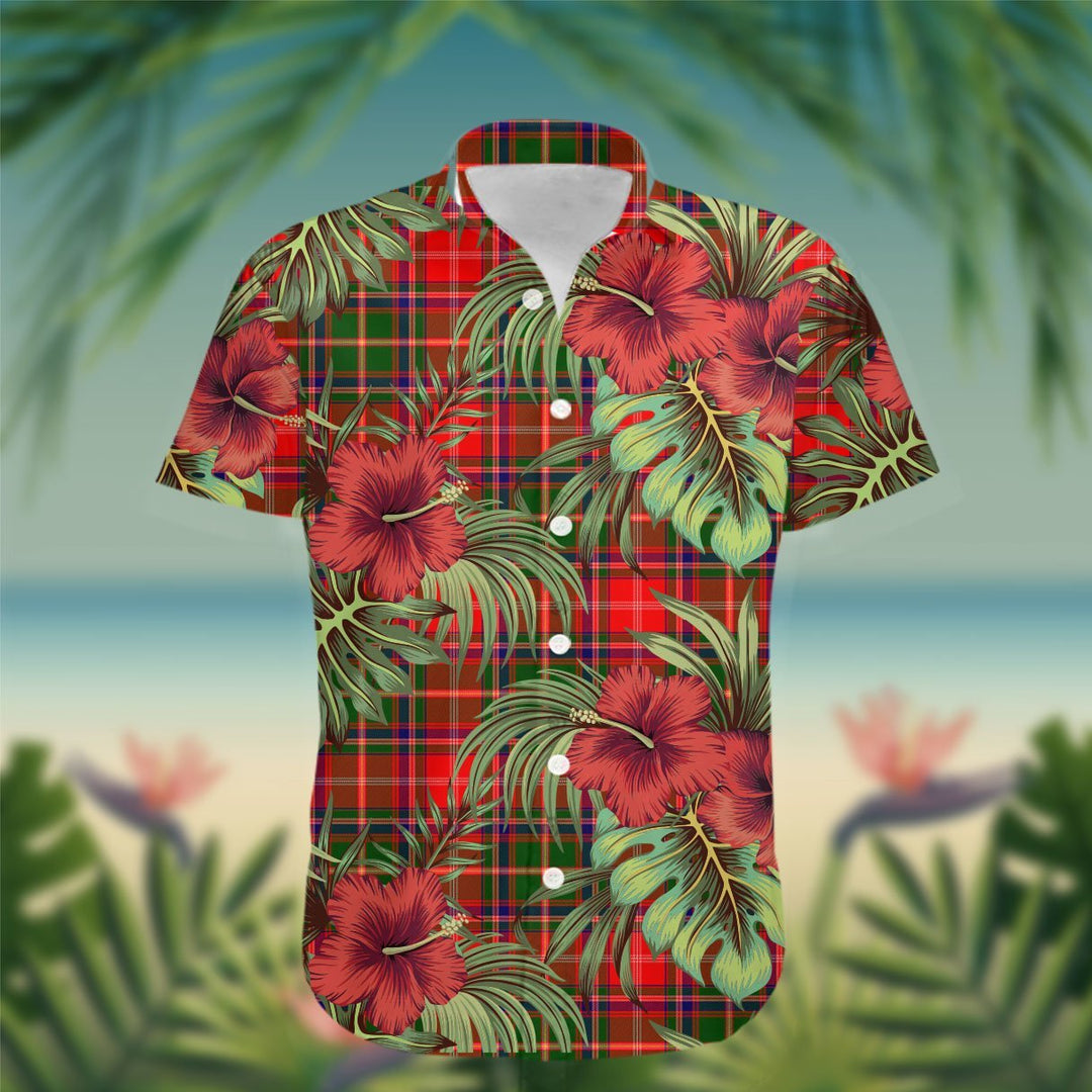 Somerville Tartan Hawaiian Shirt Hibiscus, Coconut, Parrot, Pineapple - Tropical Garden Shirt