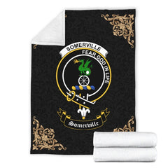Somerville Crest Tartan Premium Blanket Black