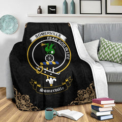 Somerville Crest Tartan Premium Blanket Black
