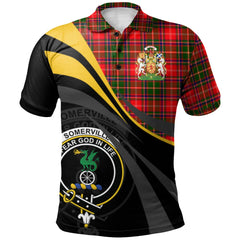 Somerville Modern Tartan Polo Shirt - Royal Coat Of Arms Style