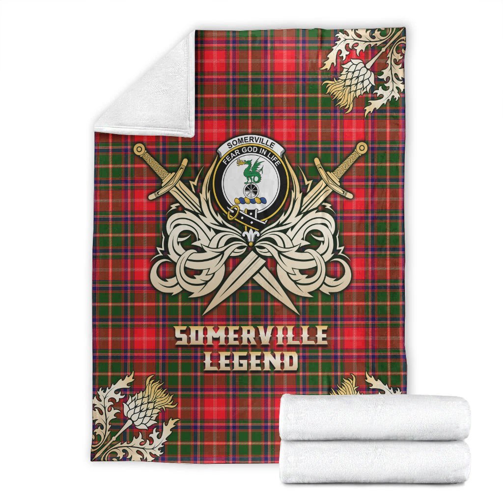 Somerville Modern Tartan Gold Courage Symbol Blanket