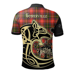 Somerville Modern Tartan Polo Shirt Viking Wolf