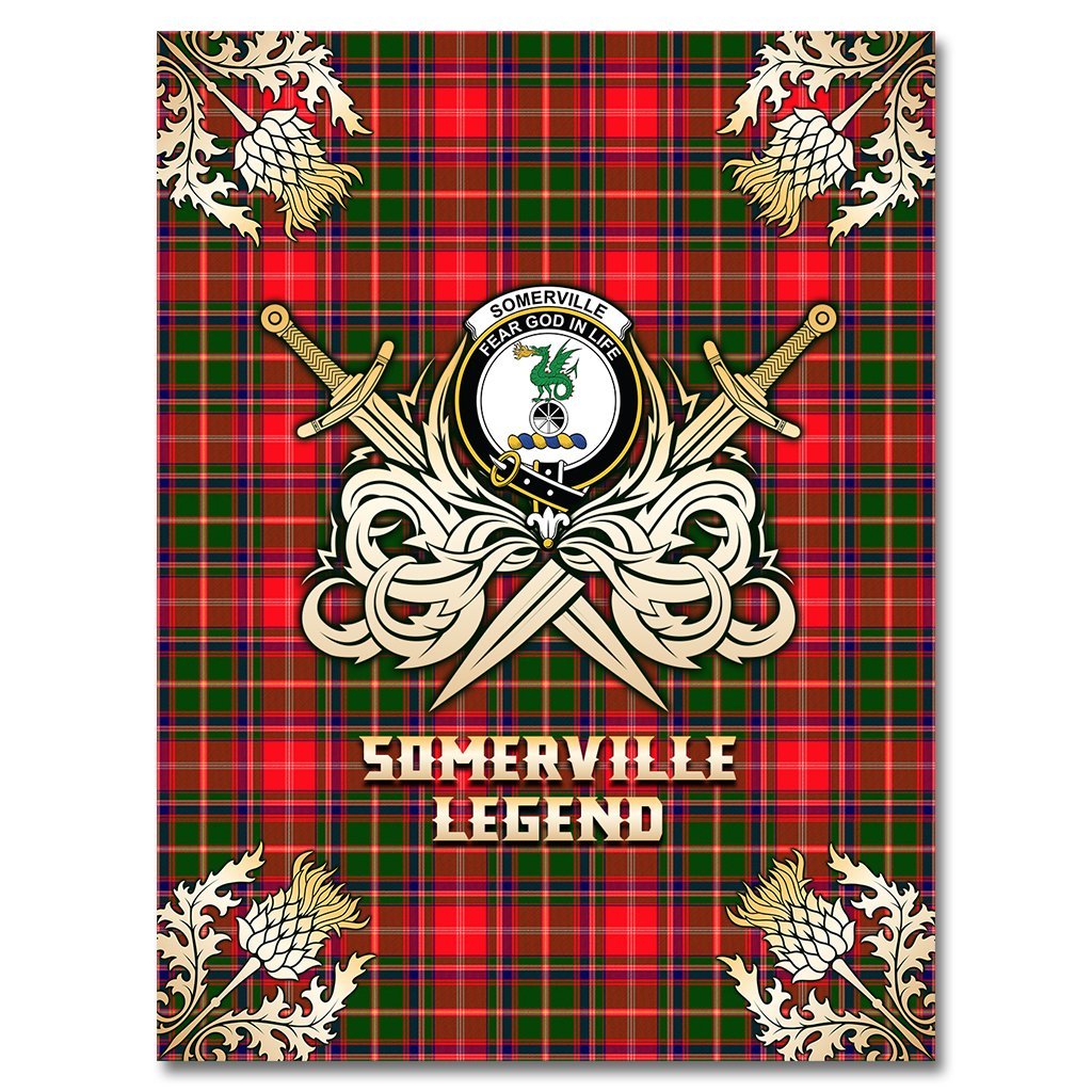 Somerville Modern Tartan Gold Courage Symbol Blanket