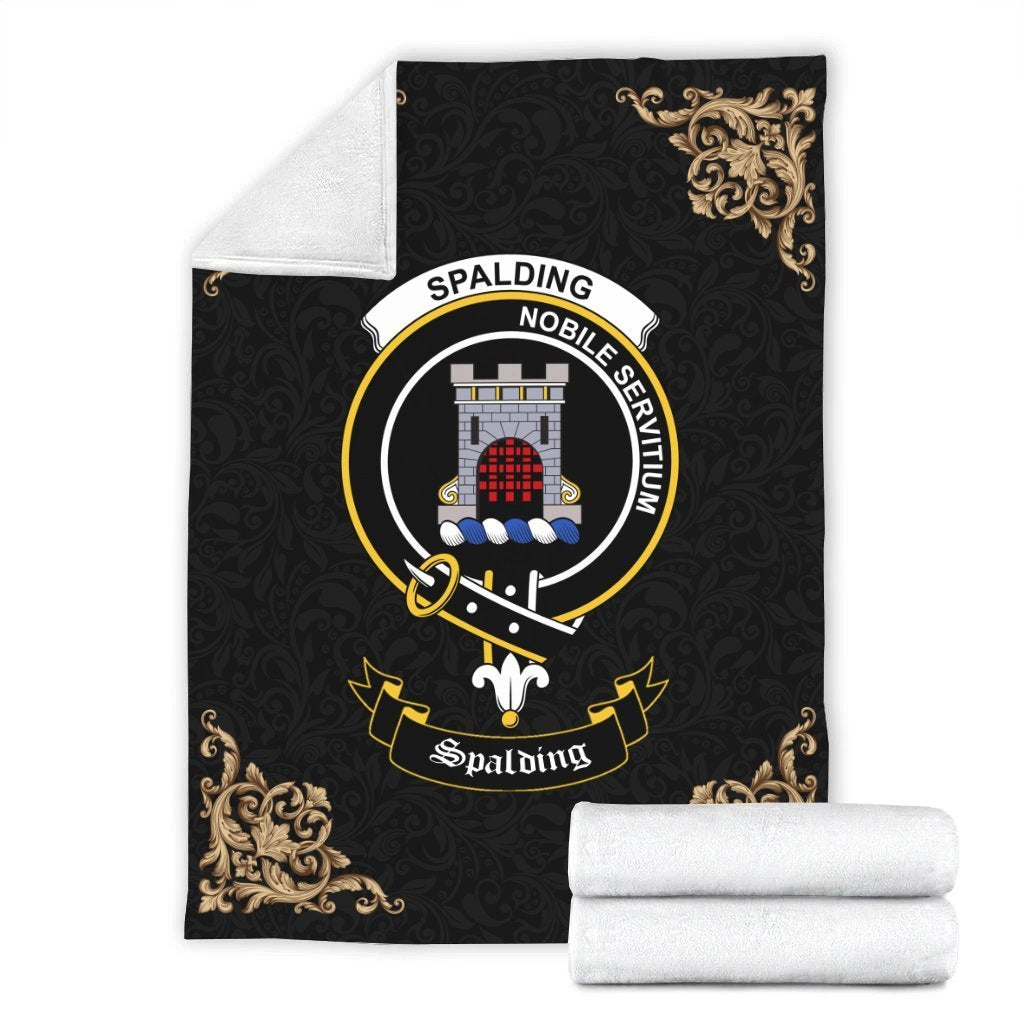 Spalding Crest Tartan Premium Blanket Black