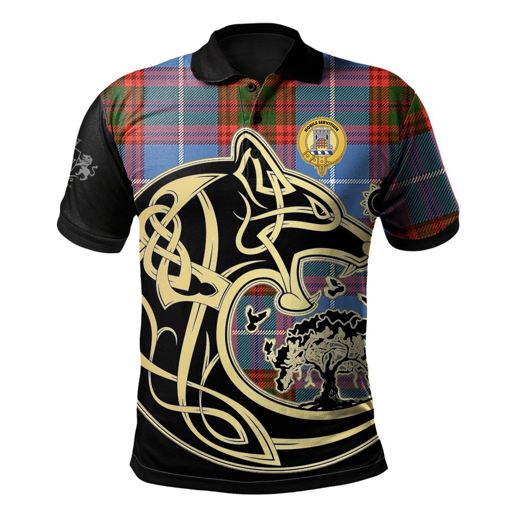 Spalding Tartan Polo Shirt Viking Wolf