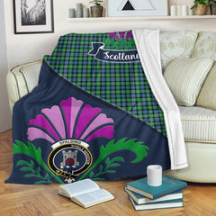 Spalding Tartan Crest Premium Blanket - Thistle Style