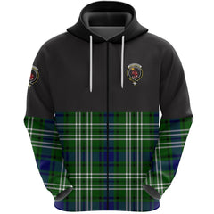 Spottiswood Clan Half Of Tartan Zipper Hoodie