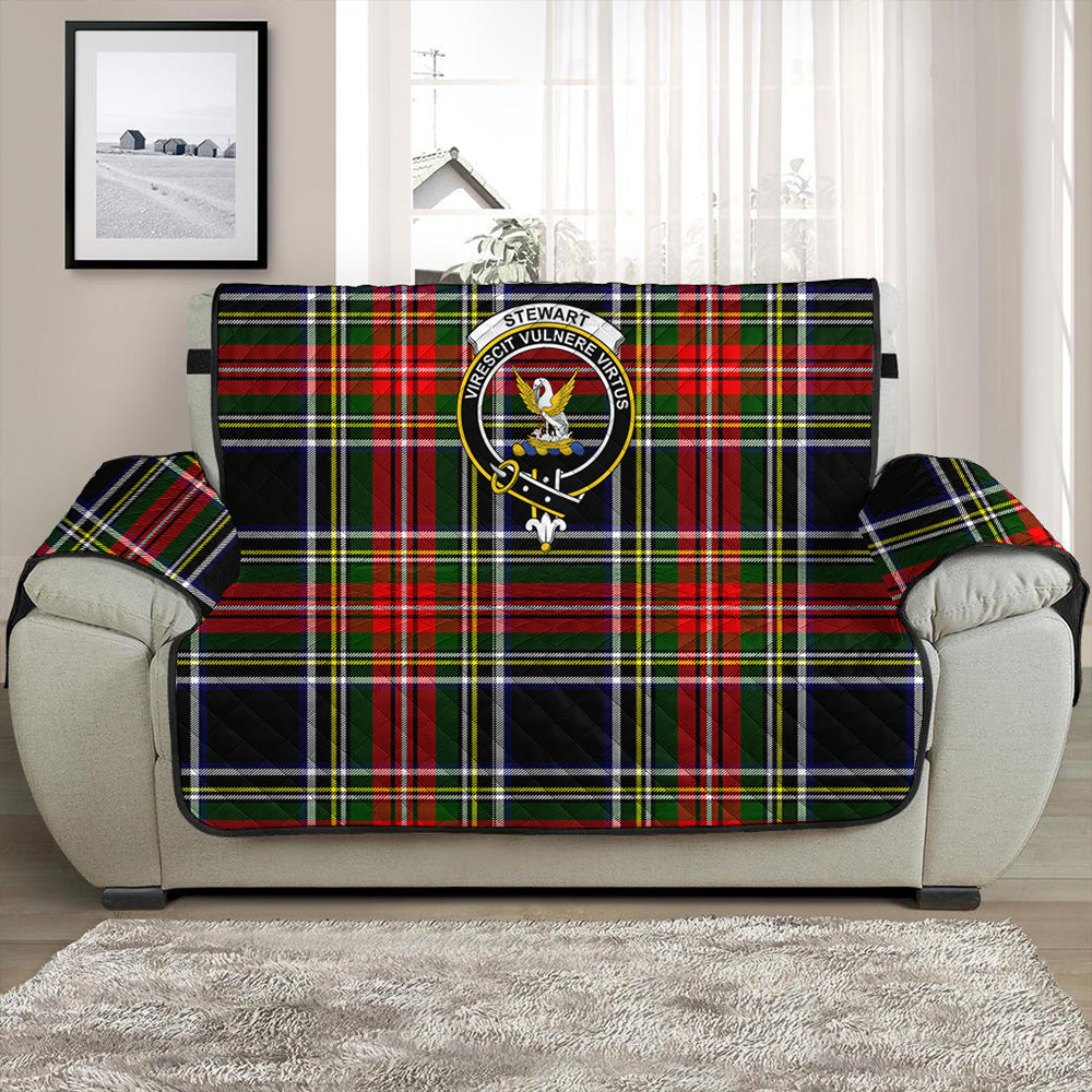 Stewart Black Tartan Crest Sofa Protector