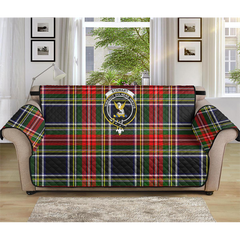 Stewart Black Tartan Crest Sofa Protector