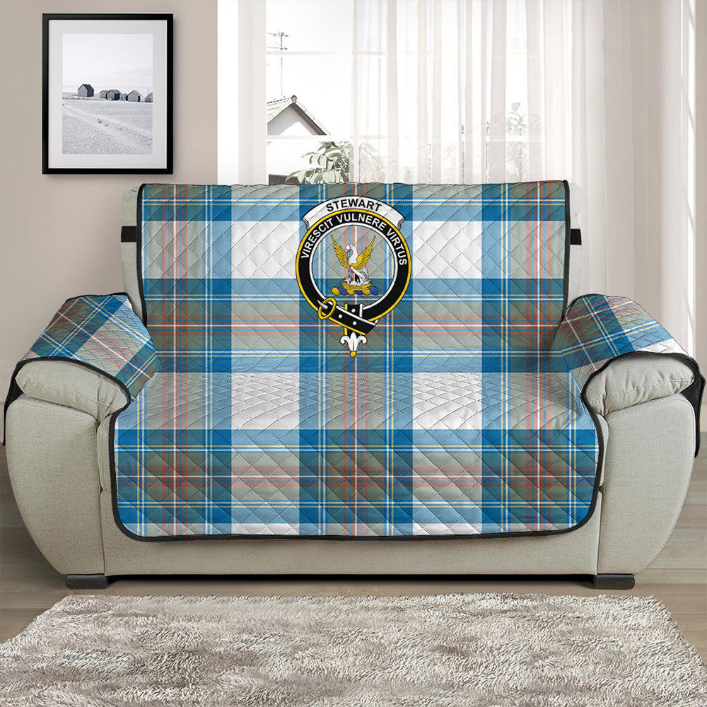 Stewart Muted Blue Tartan Crest Sofa Protector