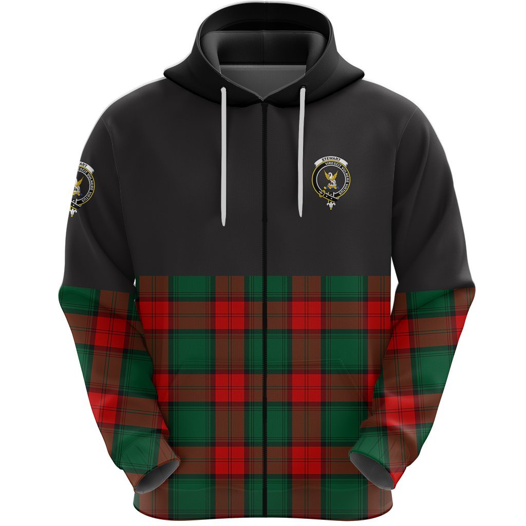 Stewart Atholl Modern Clan Half Of Tartan Zipper Hoodie