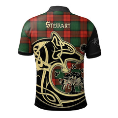 Stewart Atholl Modern Tartan Polo Shirt Viking Wolf
