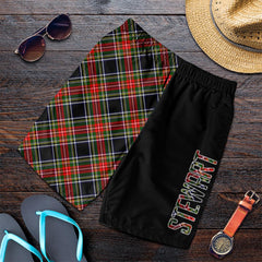 Stewart Black Tartan Crest Men's Short - Cross Style