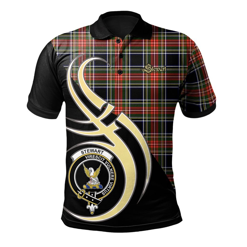 Stewart Black Tartan Polo Shirt - Believe In Me Style